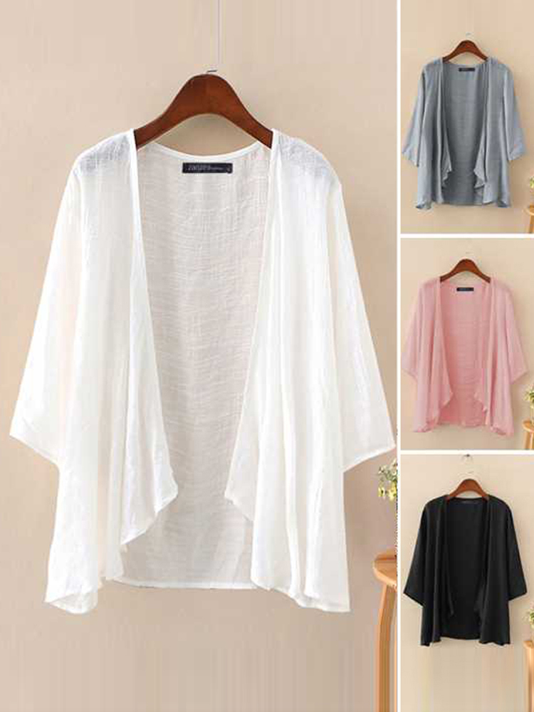 Kimono Cardigan Women - Fashion Solid Vesten Vrouwen Zomer Blouse