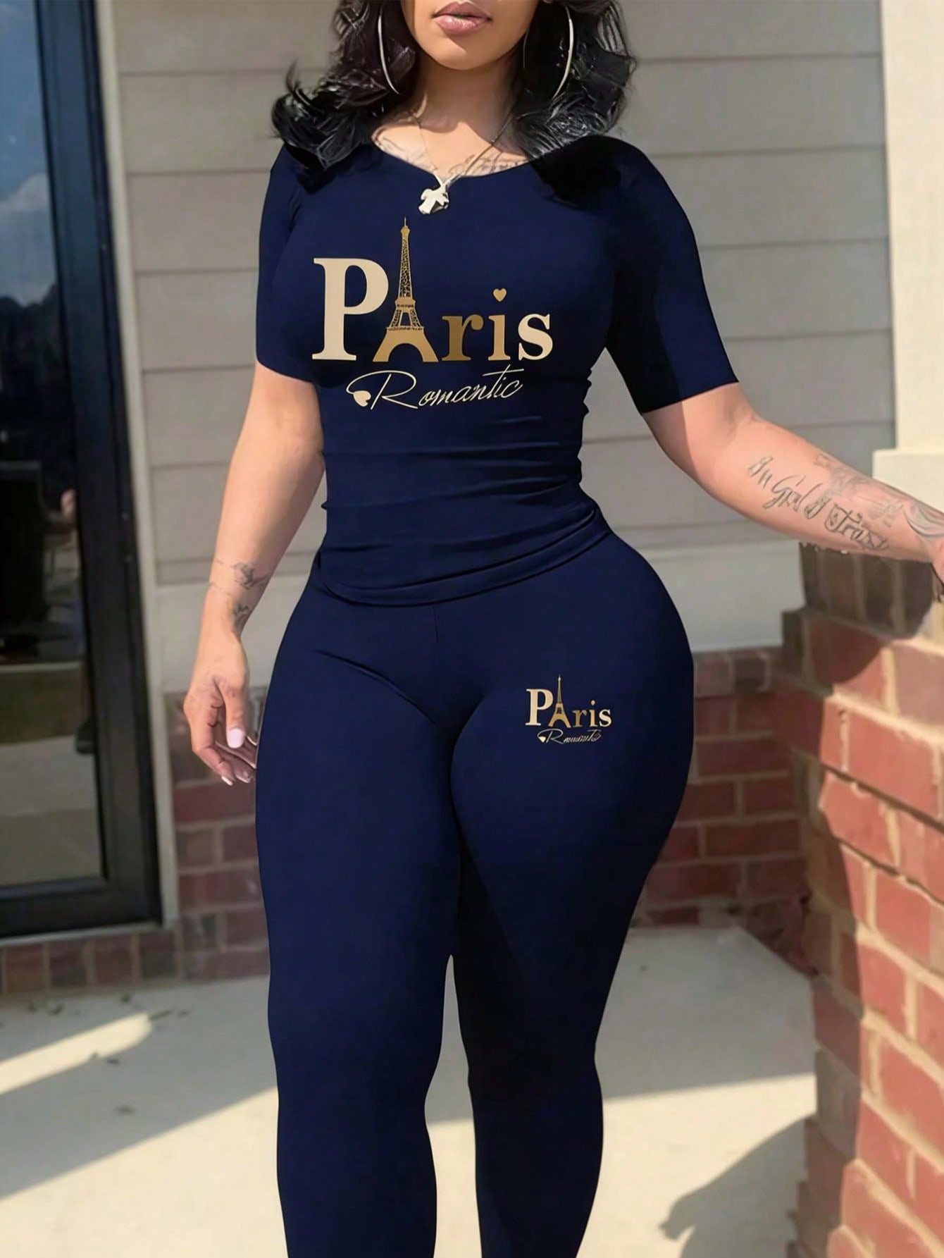 Women'S Fashion Paris - 2026 Dames Nieuwe Parijs Geprinte Tweedelige