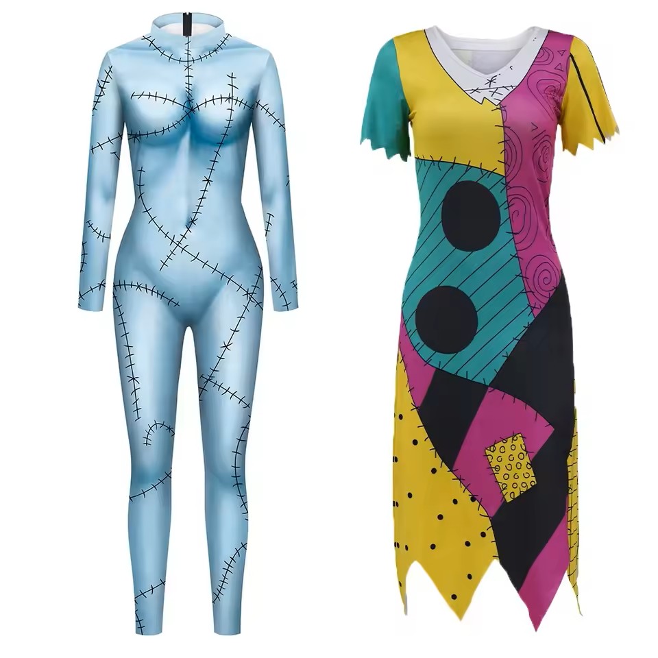 Sleeveless Jumpsuit - Halloween Anime Film Sally Cosplay Jurk