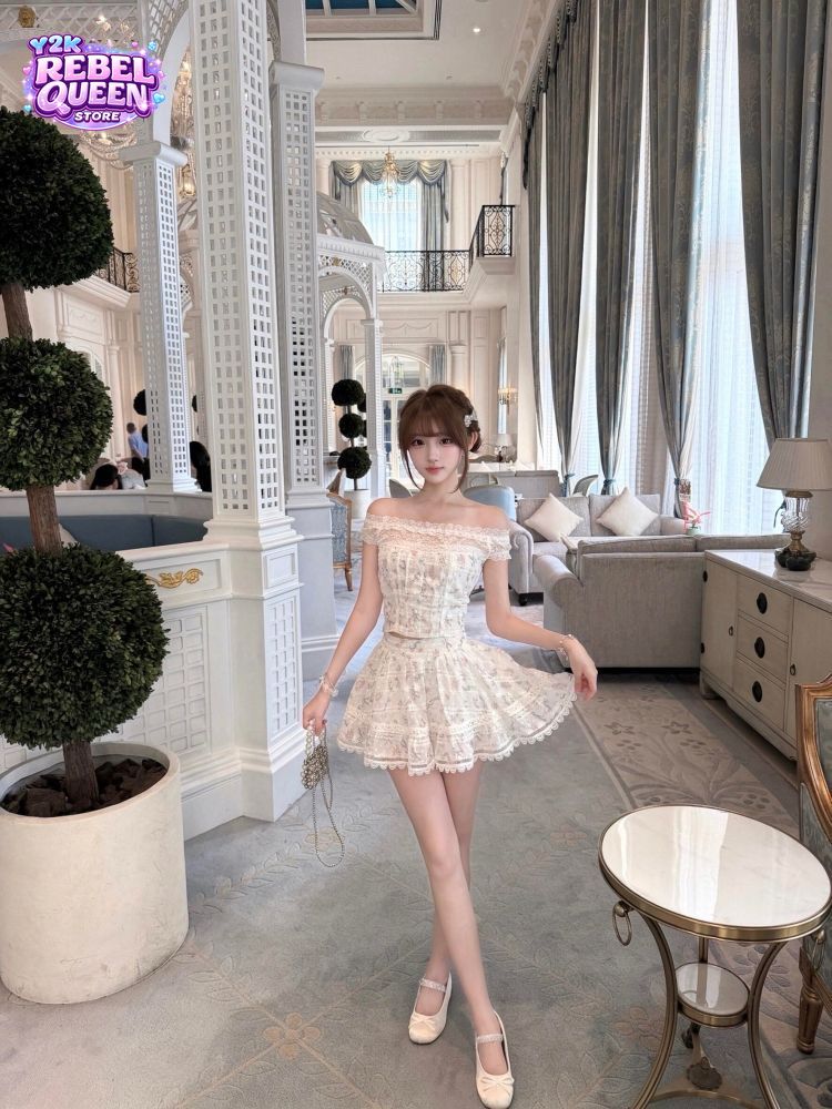 Ruched Dress Mini - Coquette Franse 2-delige set voor dames,