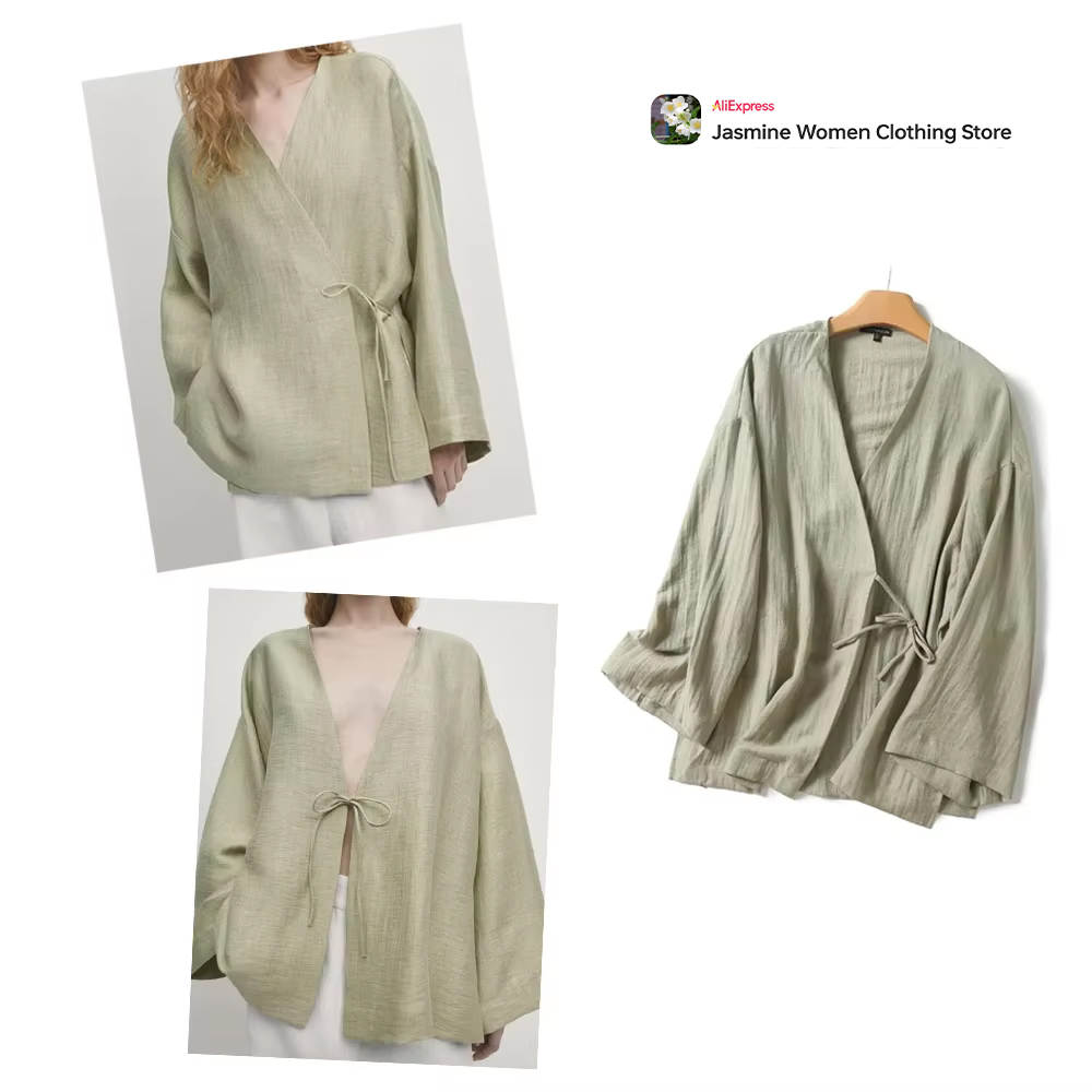 Comfortabele olijfblouse met s - Kimono Cardigan Women recensie en prijs
