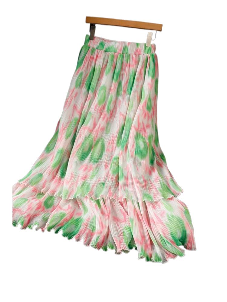 2026 Mode Zoete Bloemenprint C - Pleated Skirt Women recensie en prijs