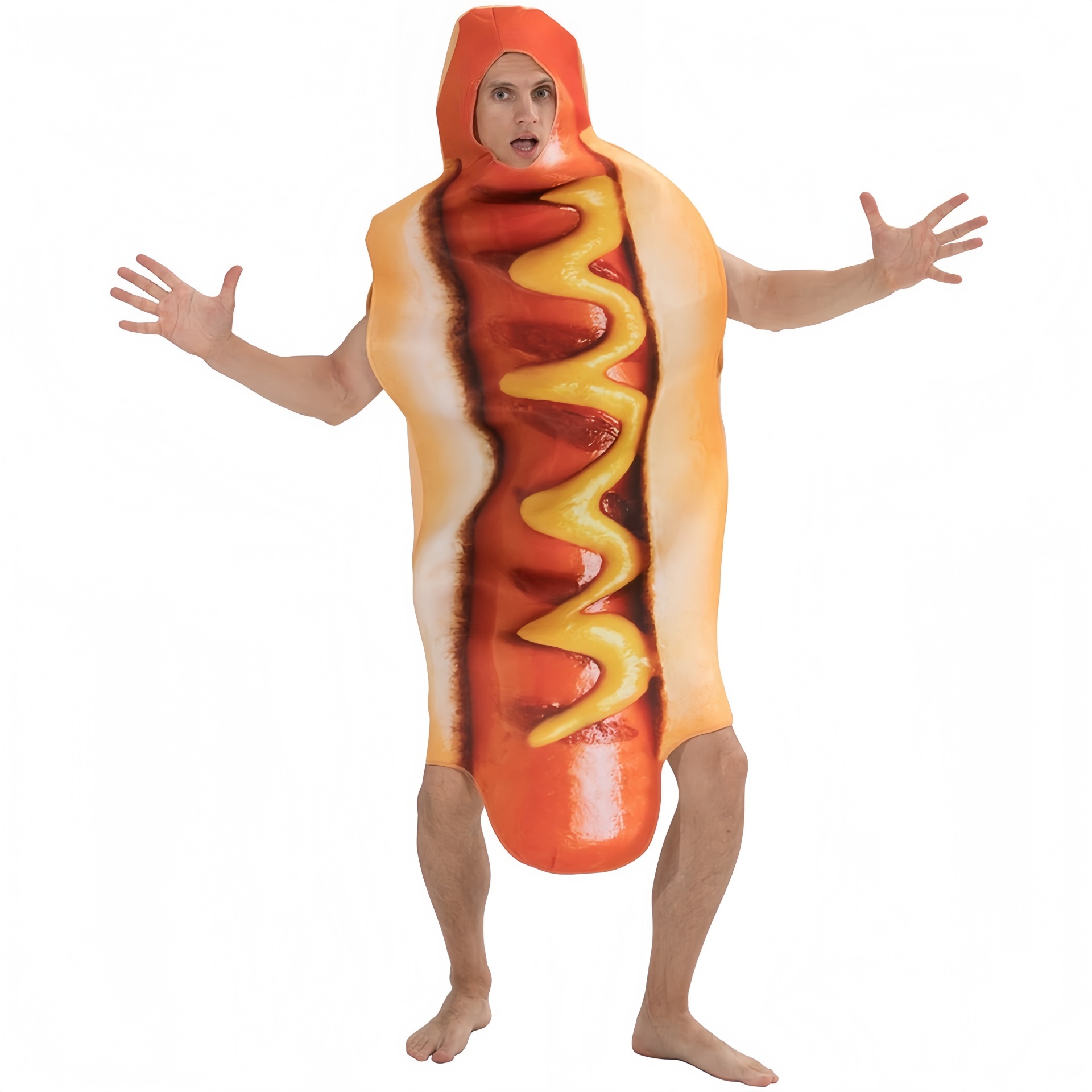 Grappig 3D Print Hot Dog-kostu - Sleeveless Jumpsuit recensie en prijs