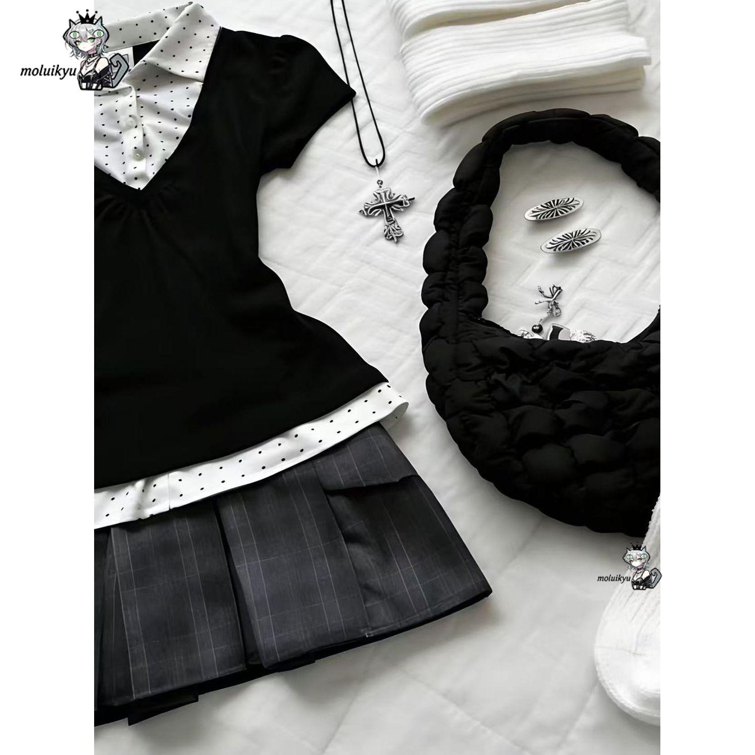 Y2K Preppy tweedelige outfit n - Pleated Skirt Women recensie en prijs